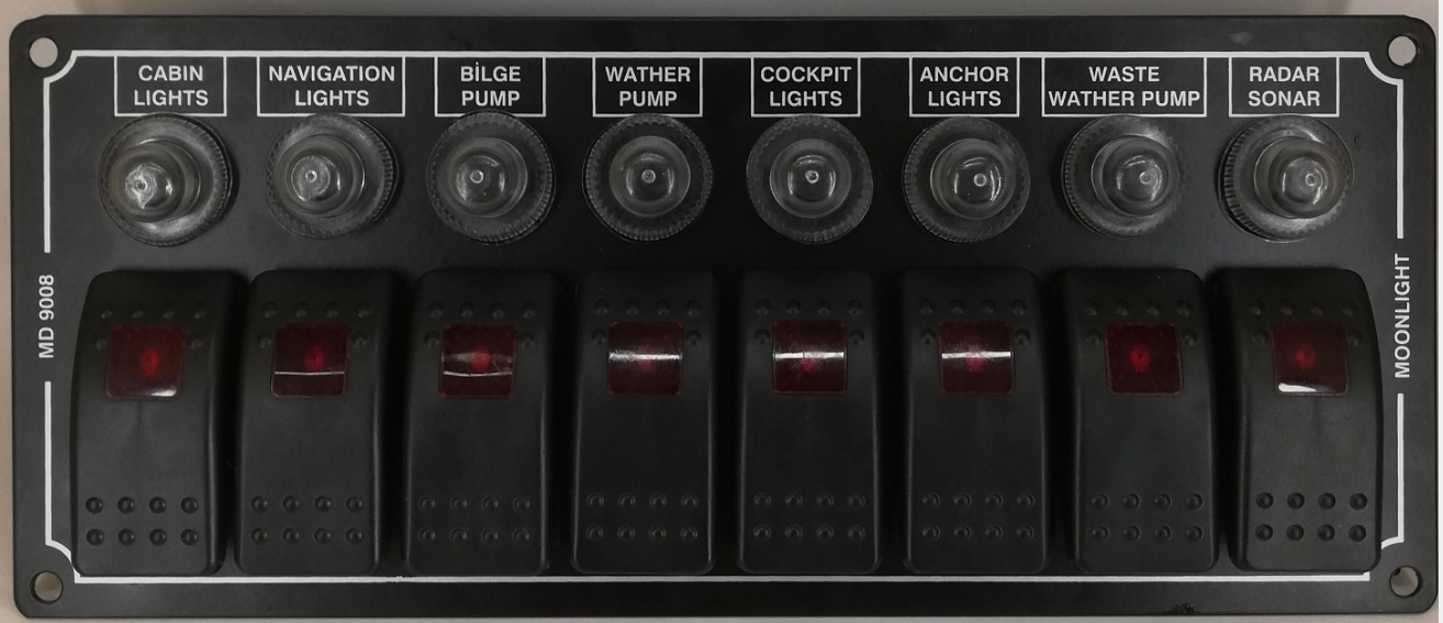 8 li Marin Switch Panel Otomatik Sigortalı