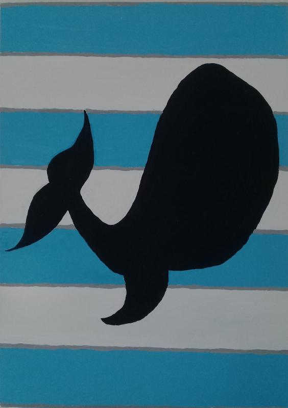 El Boyama Denizci Simgesi Tablo Model : Balina (Whale))