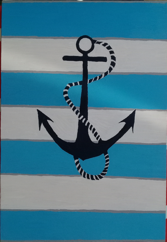 El Boyama Denizci Simgesi Tablo Model : Çıpa (anchor)